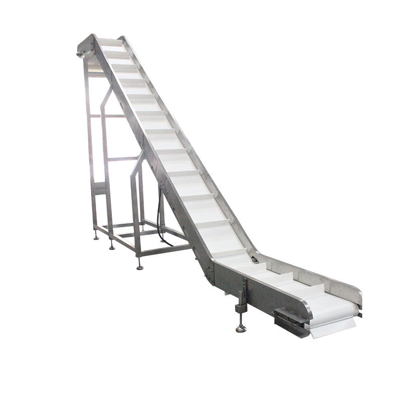 PP Skirt baffle chain board modular inclined conveyor